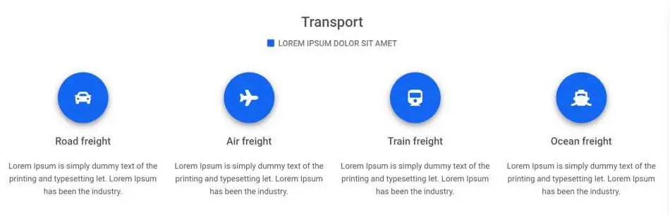 Bootstrap 5 Industries Transport Design Block